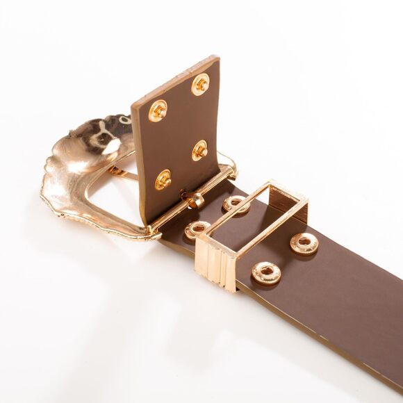 Brown Belt Women Renaissance Vintage Leather Waist Belts With Buckle Dark🐭 - Picture 6 of 8
